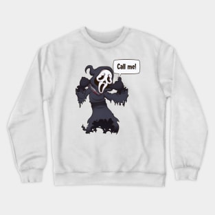 Ghost With Screaming Face Holding A Knife Crewneck Sweatshirt